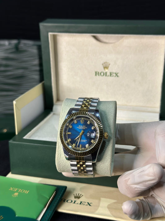 ROLEX  Date-Just  Two Tone - Blue Diamond Dial