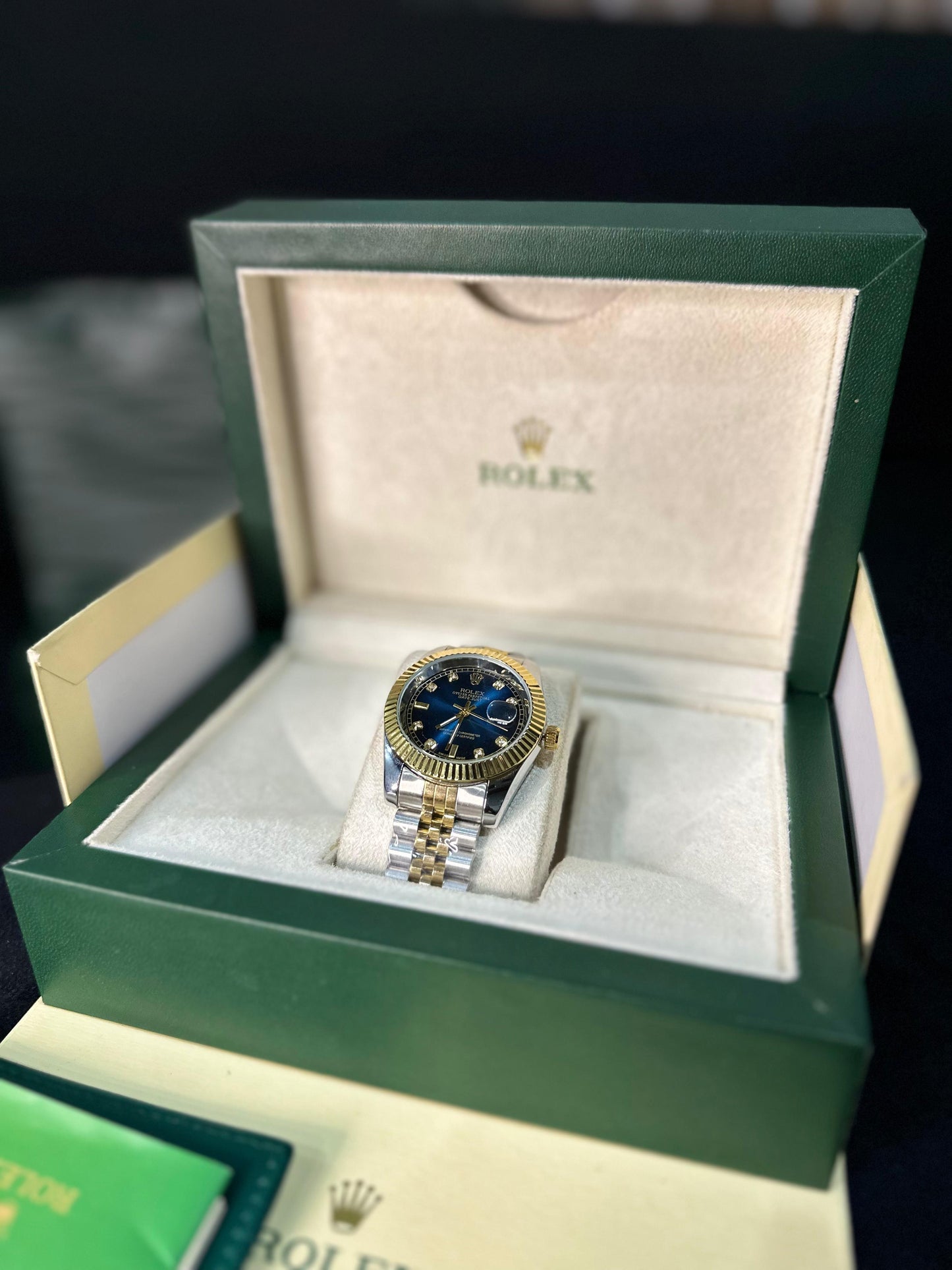 ROLEX  Date-Just  Two Tone - Blue Diamond Dial